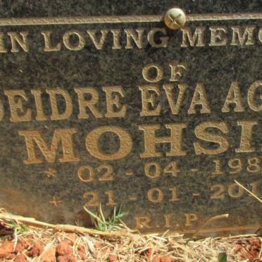MOHSIN Deidre Eva Agnes 1982-2016