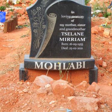 MOHLABI Tselane Mirriam 1955-2021