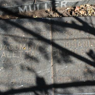 MULLER Johannes Charles Hugo 1898-1955 &amp; Jacomina Aletta VILJOEN 1898-1990