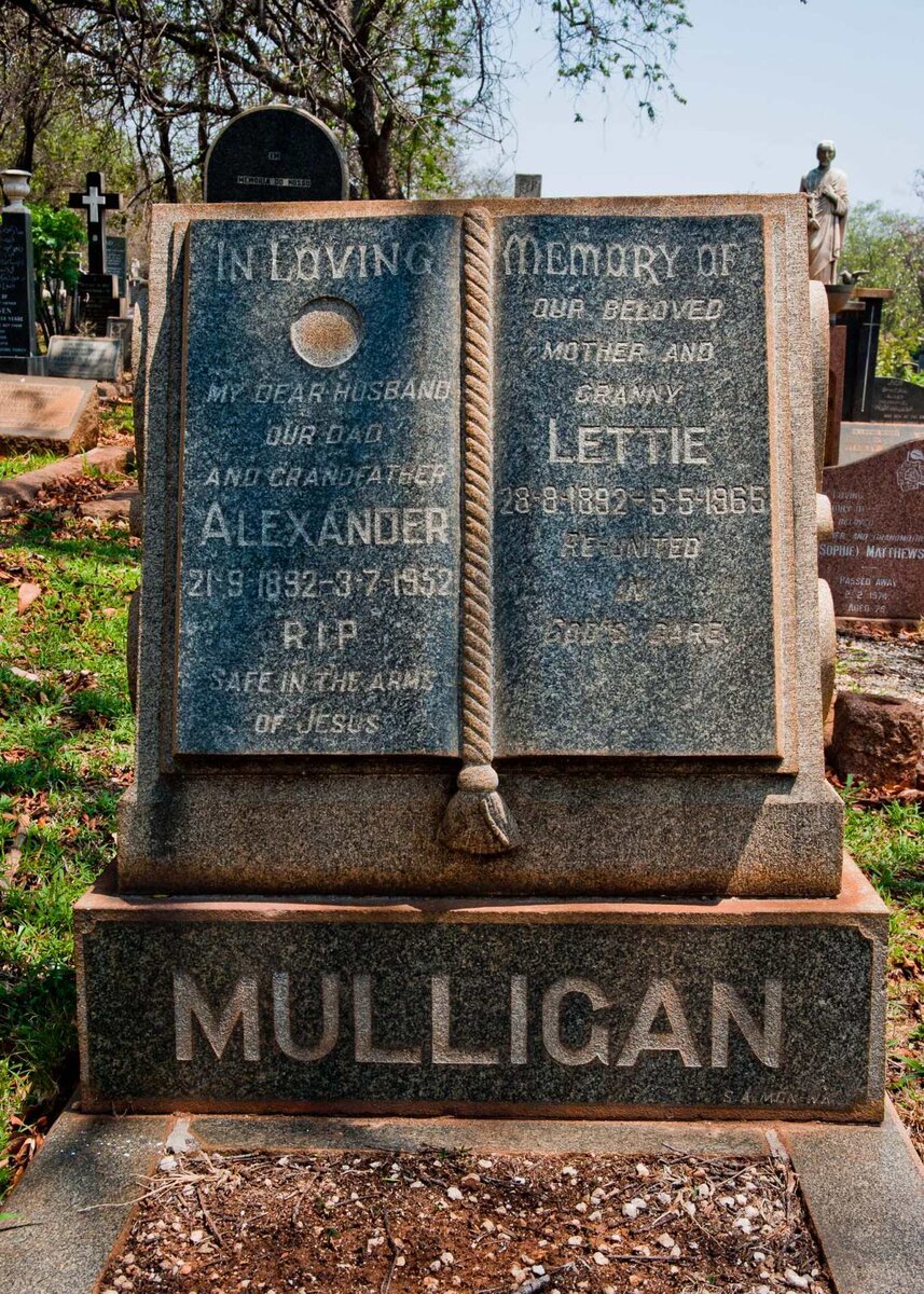 MULLIGAN Alexander 1892-1952 &amp; Lettie 1892-1965