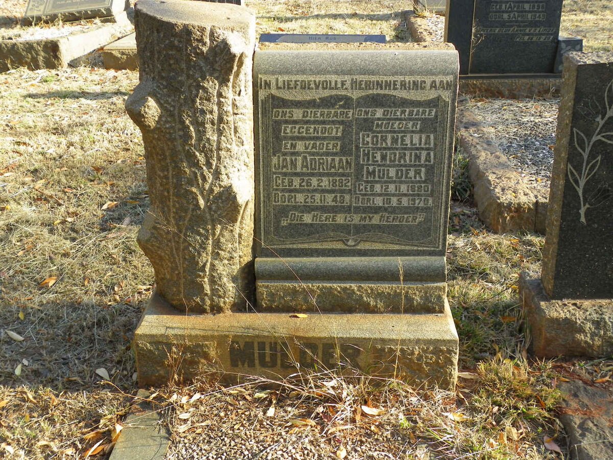 MULDER Jan Adriaan 1882-1948 &amp; Cornelia Hendrina 1880-1970