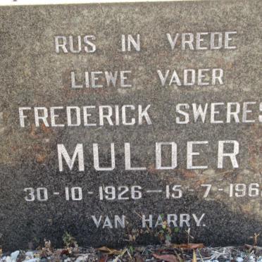 MULDER Frederick Sweres 1926-1962