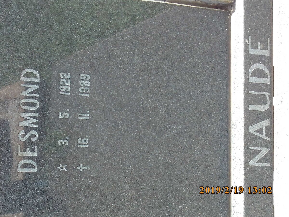 NAUDE Desmond 1922-1989