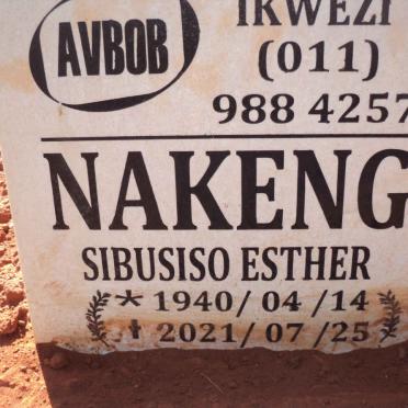 NAKENG Sibusiso Esther 1940-2021