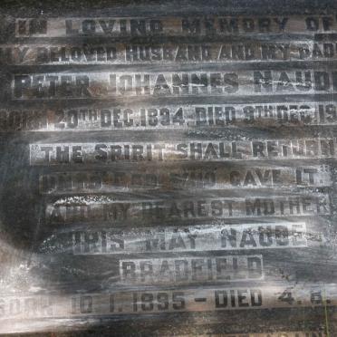 NAUDE Peter Johannes 1894-1946 &amp; Iris May BRADFIELD 1895-1970