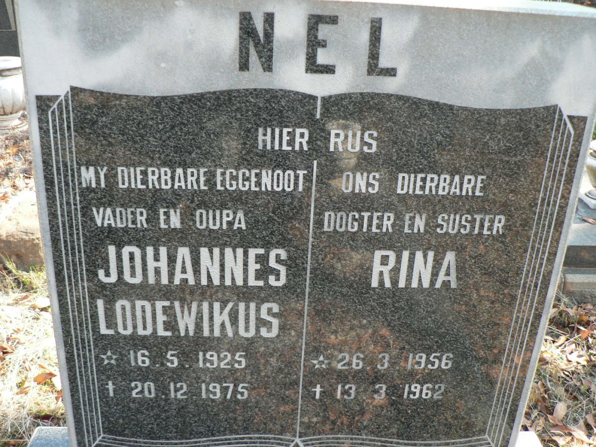 NEL Johannes Lodewikus 1925-1975 :: NEL Rina 1956-1962