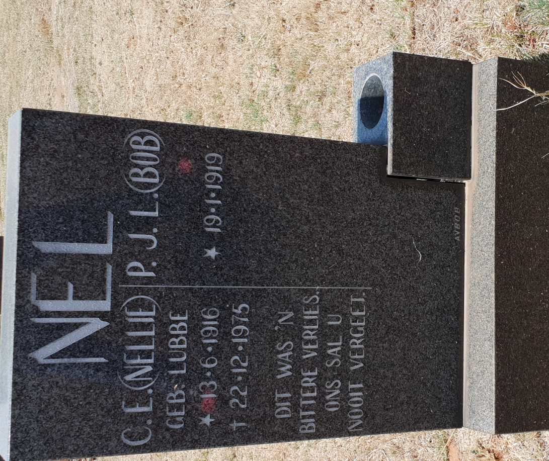 NEL P.J.L. 1919- &amp; C.E. LUBBE 1916-1975