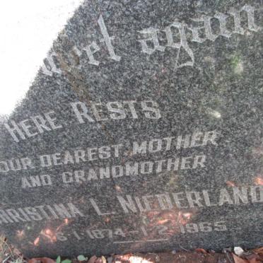 NIEDERLANDER Christina L. 1874-1965