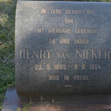 NIEKERK Henry, van 1893-1954