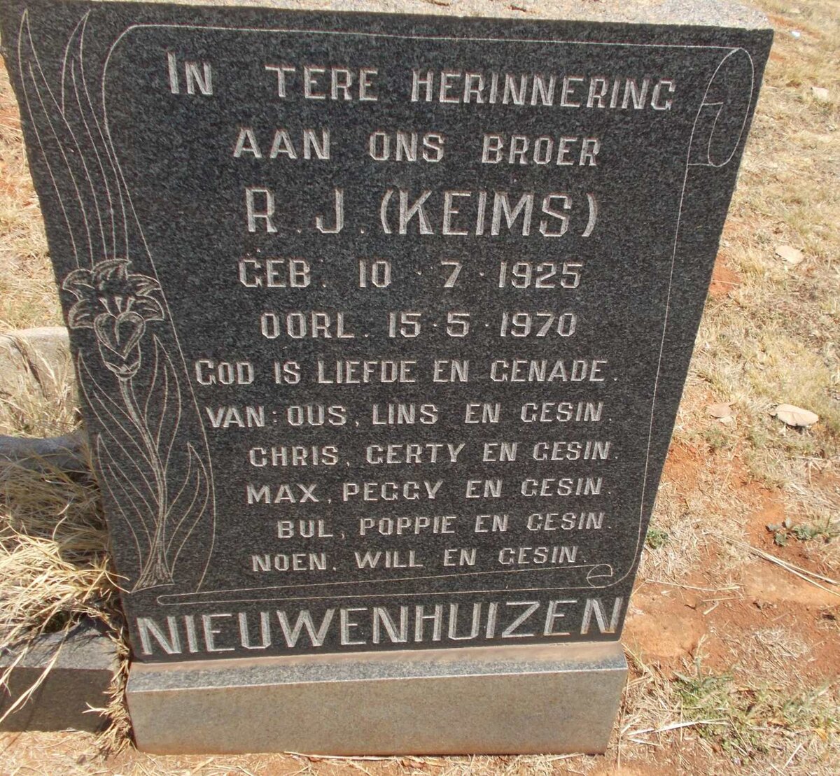 NIEUWENHUIZEN R.J. 1925-1970