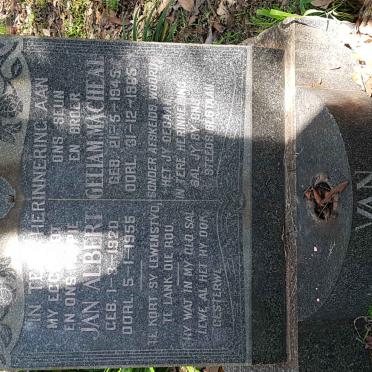 NIEKERK Jan Albert, van 1920-1955 :: VAN NIEKERK Geliam Macheal 1945-1965