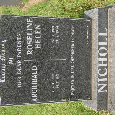 NICHOLL Archibald 1907-1952 &amp; Roseline Helen 1913-1994
