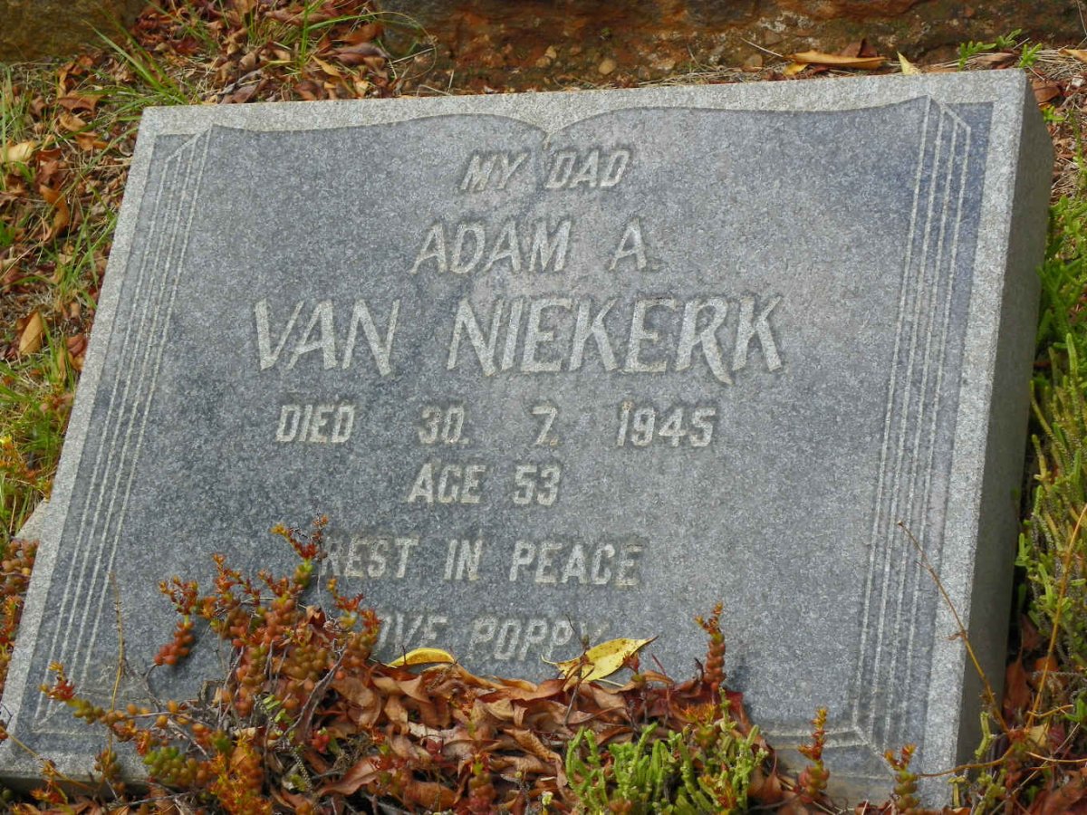 NIEKERK Adam A., van -1945