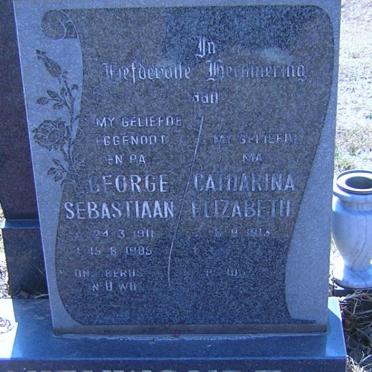 NIEUWOUDT George Sebastiaan 1911-1985 &amp; Catharina Elizabeth 1913-