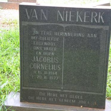 NIEKERK Jacobus Cornelius, van 1914-1977
