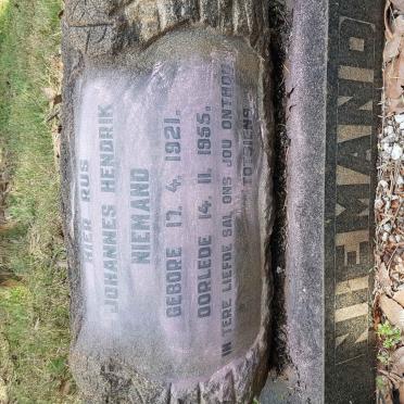 NIEMAND Johannes Hendrik 1921-1955
