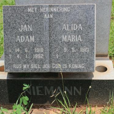 NIEMANN Jan Adam 1918-1992 &amp; Alida Maria 1921-