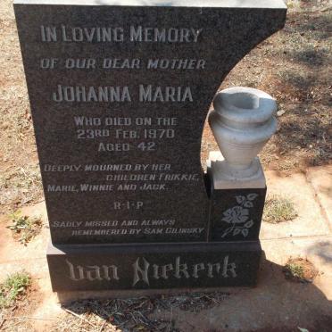 NIEKERK Johanna Maria, van -1970