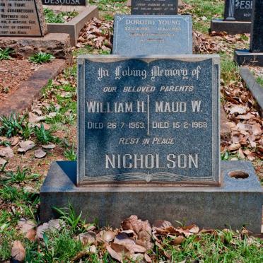 NICHOLSON William H. -1953 &amp; Maud W. -1968