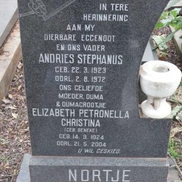 NORTJE Andries Stephanus 1923-1972 &amp; Elizabeth Petronella Christina BENEKE 1924-2004