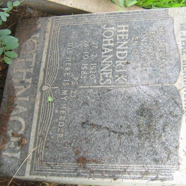 NOTHNAGEL Hendrik Johannes 1920-1985