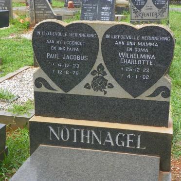 NOTHNAGEL Paul Jacobus 1923-1976 &amp; Wilhelmina Charlotte 1923-2002