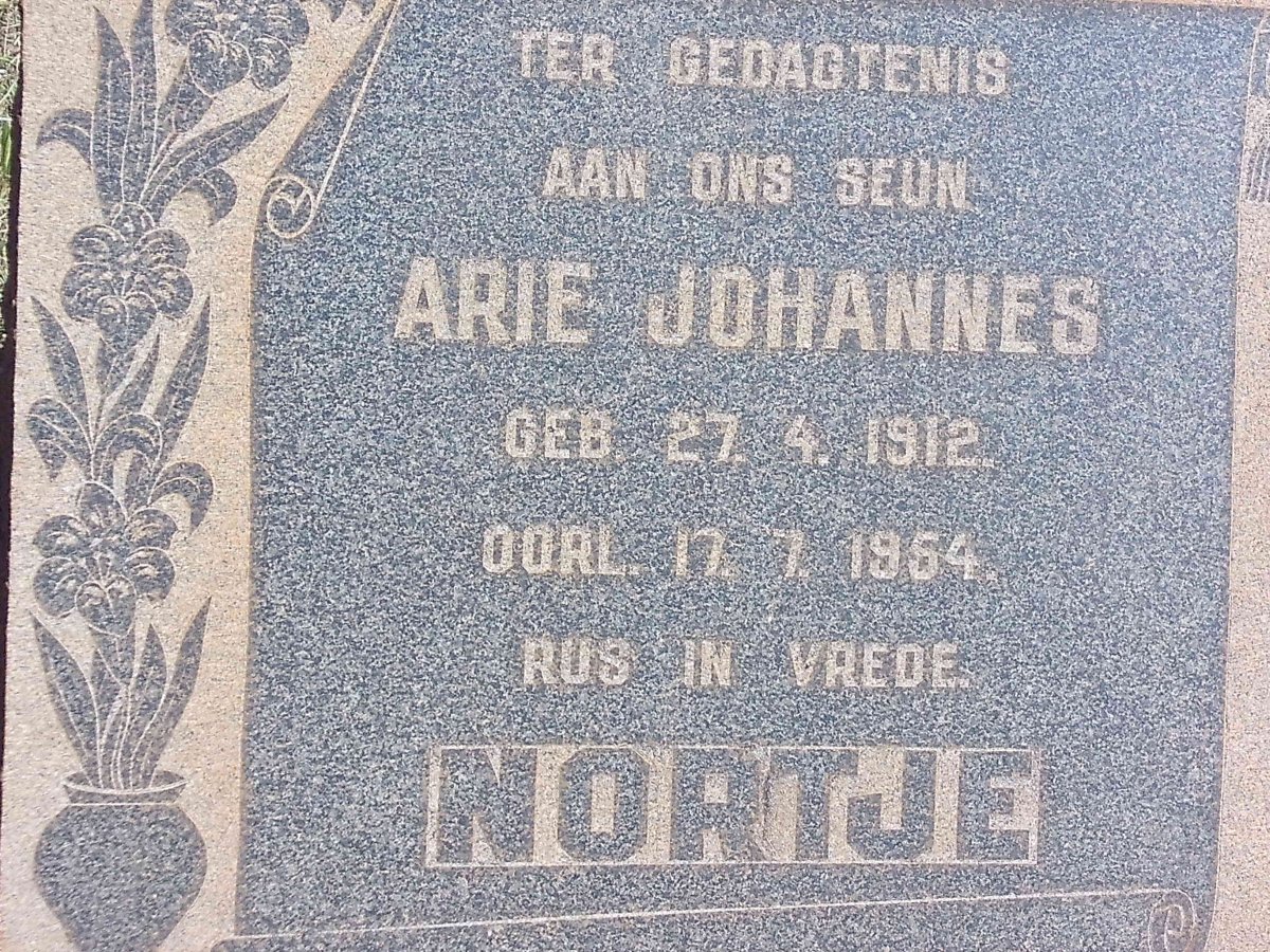 NORTJE Arie Johannes 1912-1954