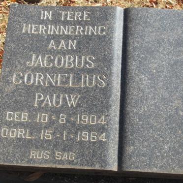 PAUW Jacobus Cornelius 1904-1964
