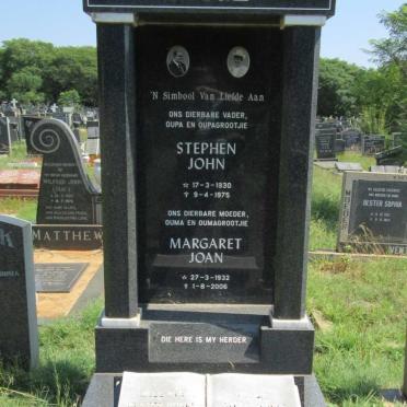 PAGE Stephen John 1930-1975 &amp; Margaret Joan 1932-2006