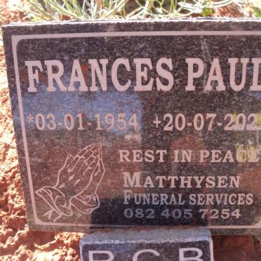 PAUL Frances 1954-2021