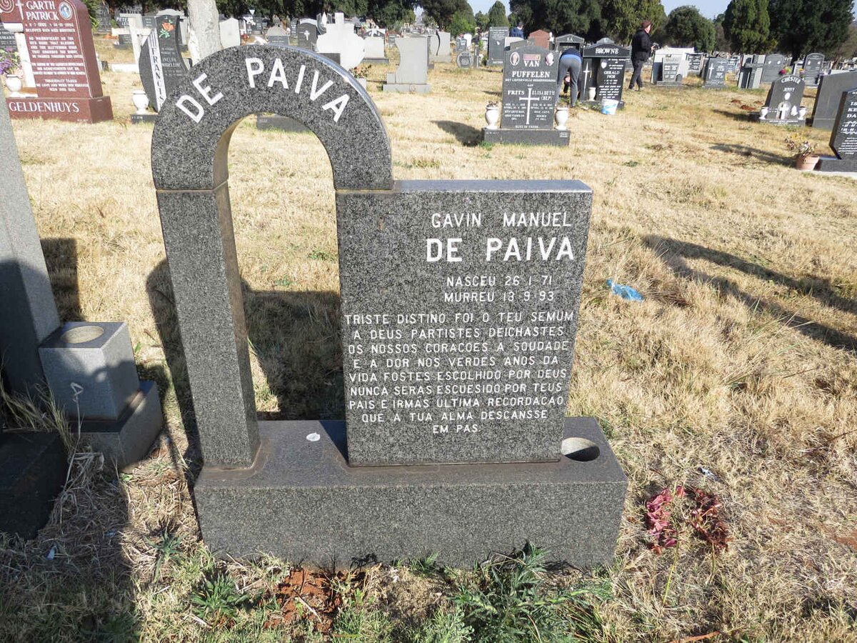 PAIVA Gavin Manuel, de 1971-1993