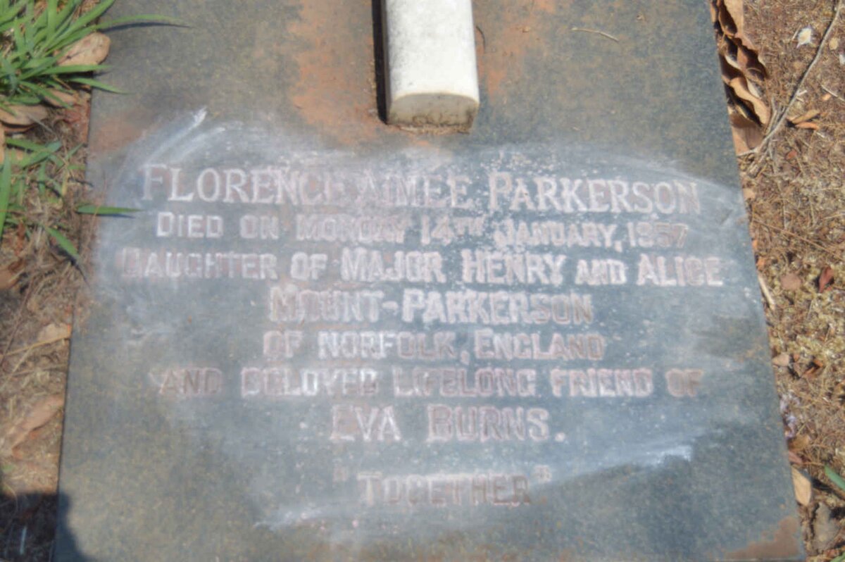 PARKERSON Florence Aimee, MOUNT -1957