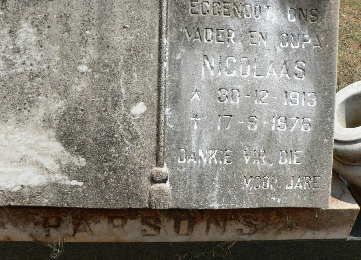 PARSONS Nicolaas 1913-1976