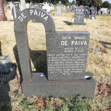 PAIVA Gavin Manuel, de 1971-1993