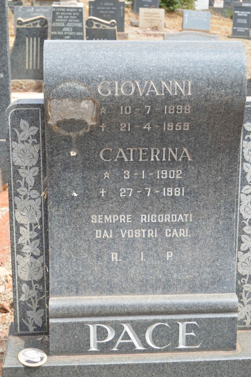 PACE Giovanni 1898-1959 &amp; Caterina 1902-1981