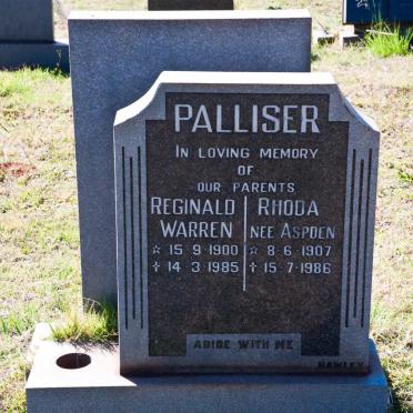 PALLISER Reginald Warren 1900-1985 &amp; Rhoda ASPDEN 1907-1986