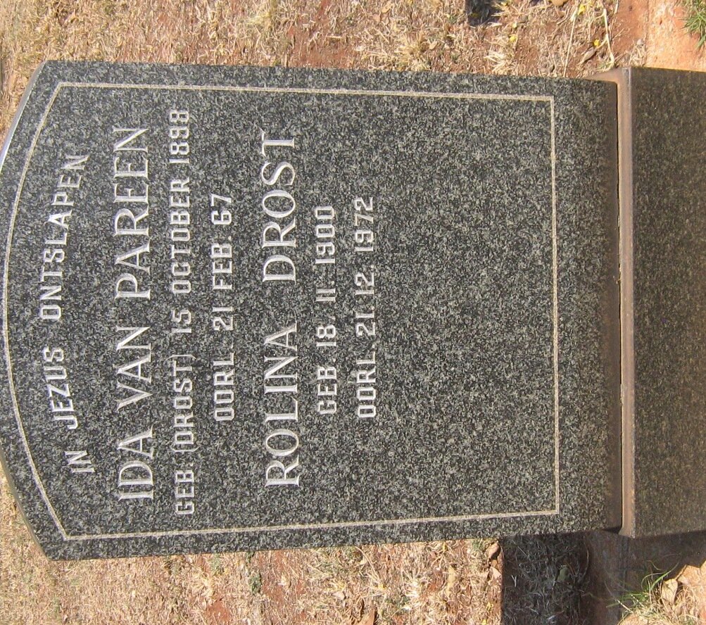 PAREEN Ida, van nee DROST 1898-1967 :: DROST Rolina 1900-1972
