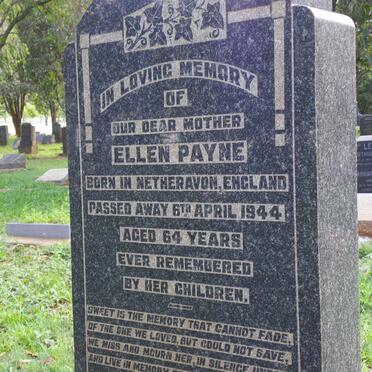 PAYNE Ellen -1944 :: PAYNE Percy Wilfred 1910-1968 &amp; Maud Elizabeth 1912-2006