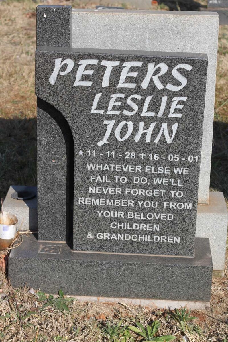 PETERS Leslie John 1928-2001