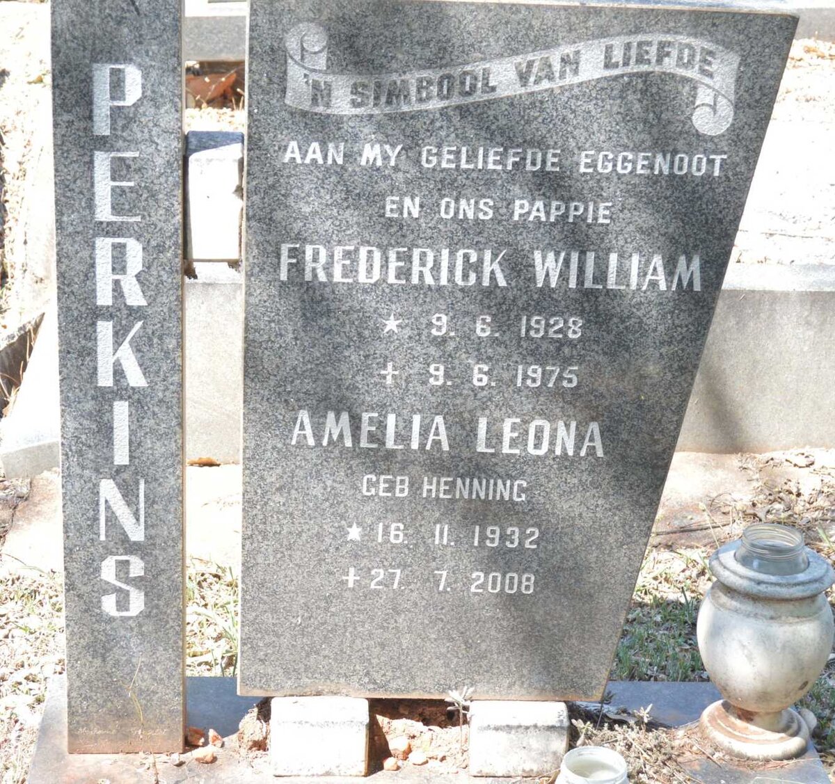 PERKINS Frederick William 1928-1975 &amp; Amelia Leona HENNING 1932-2008