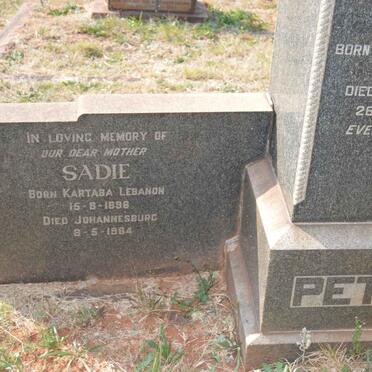 PETERS Sadie 1896-1964