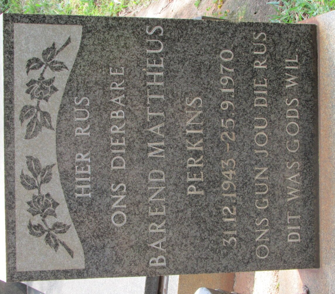 PERKINS Barend Mattheus 1943-1970