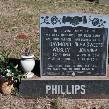 PHILLIPS Raymond Wesley 1948-1988 &amp; Johanna 1954-2014