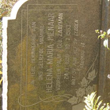 PIENAAR Helena Maria voorheen PALM nee ZAAYMAN 1896-1963