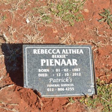 PIENAAR Rebecca Althea 1987-2012
