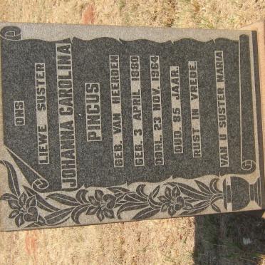 PINCUS Johanna Carolina nee VAN HEERDEN 1880-1964