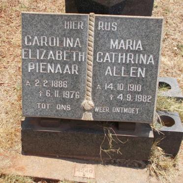 PIENAAR Carolina Elizabeth 1886-1976 :: ALLEN Maria Cathrina 1910-1982