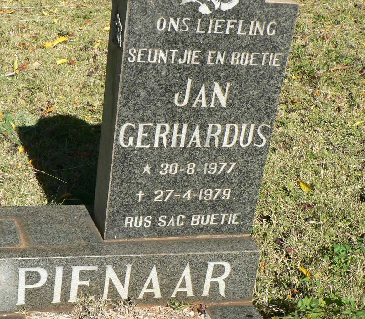 PIENAAR Jan Gerhardus 1977-1979
