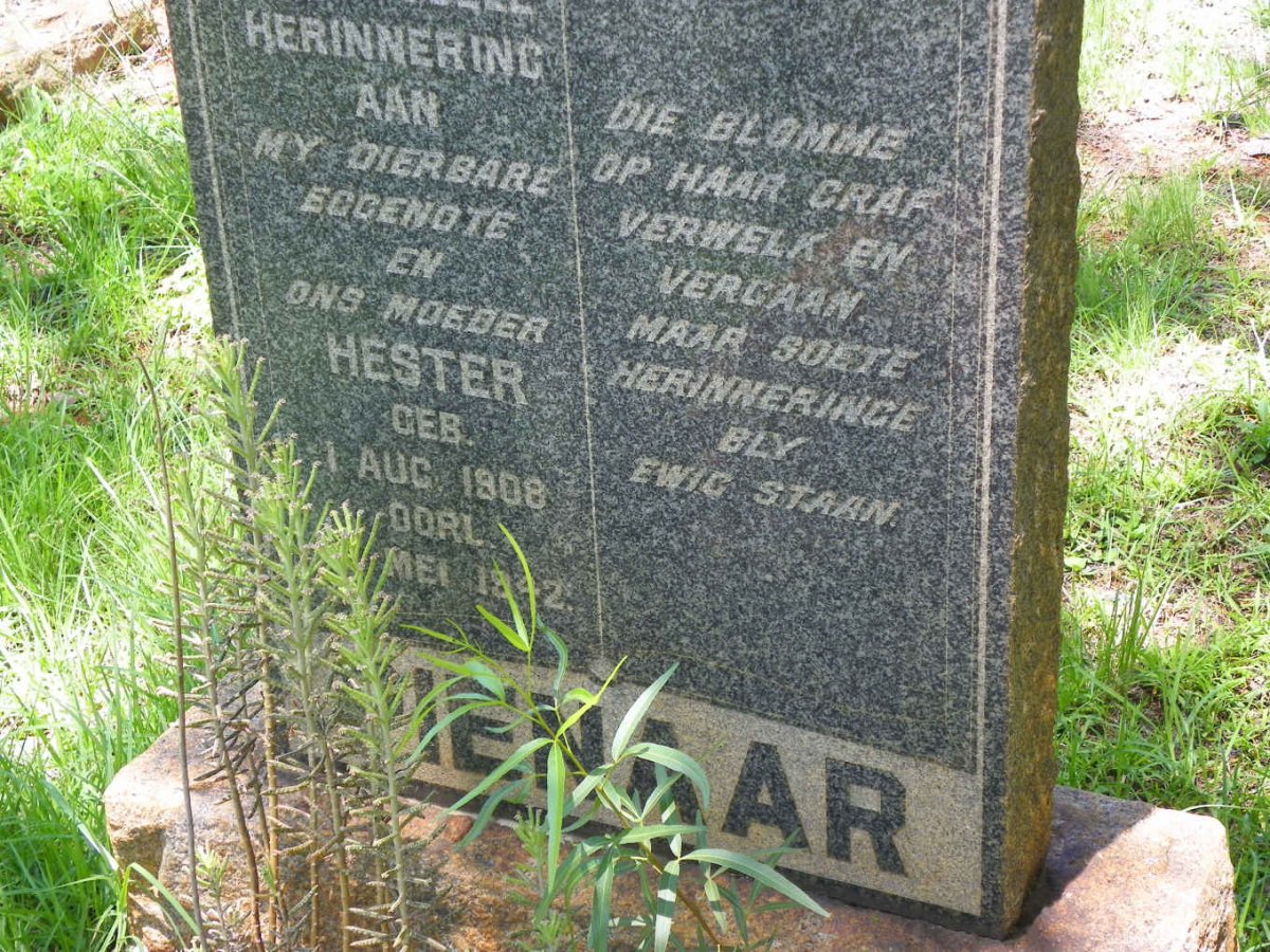 PIENAAR Hester 1908-1942