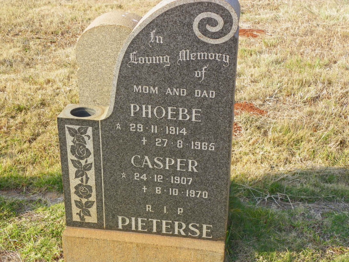 PIETERSE Casper 1907-1970 &amp; Phoebe 1914-1965